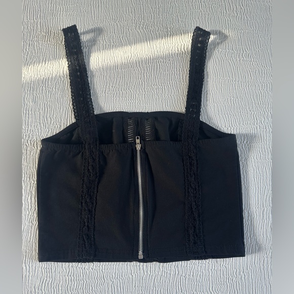 Blue Blush Fitted Sleeveless Bustier Tank Top Medium - Picture 3 of 8